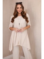 Súprava blúzka + nohavice s príveskom béžová