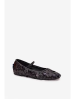 Baleríny zdobené flitry černé model 21757691 - Boto