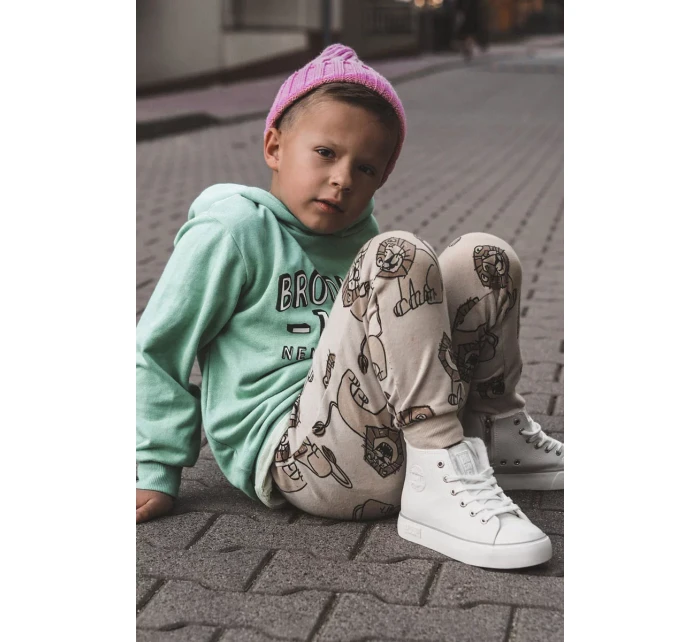 Detské vysoké tenisky so zipsom Big Star KK374227 White