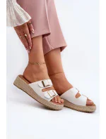 Dámske papuče s opletenou ekokožou, biele Zaloemi Dámske papuče s opletenou ekokožou, biele Zaloemi