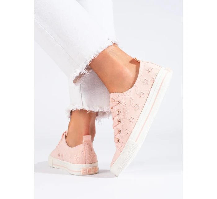 Trendy tenisky ružové dámske bez podpätku Trendy tenisky ružové dámske bez podpätku