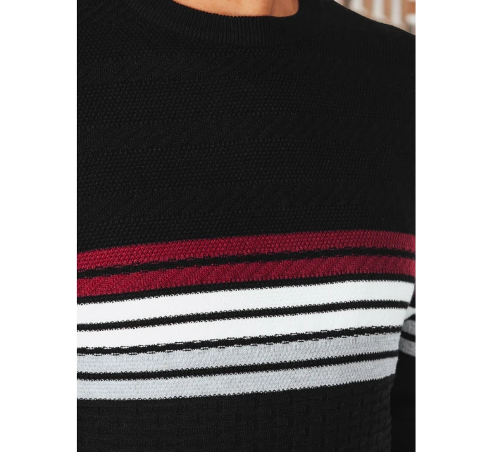 Pánský pruhovaný svetr černý model 21994022 - Dstreet Pánský pruhovaný svetr černý model 21994022 - Dstreet