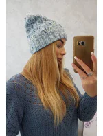 Fleecová čepice modrá model 18750851 - K-Fashion Fleecová čepice modrá model 18750851 - K-Fashion