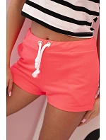 Dámské šortky z bavlny s model 21220087 neonově růžové - K-Fashion