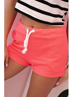 Dámské šortky z bavlny s model 21220087 neonově růžové - K-Fashion