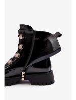 Dámské zateplené boty s ozdobnými knoflíky D&A model 21636866 Černé - S.Barski Dámské zateplené boty s ozdobnými knoflíky D&A model 21636866 Černé - S.Barski