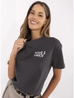 T shirt model 21153801 grafitowy - FPrice T shirt model 21153801 grafitowy - FPrice