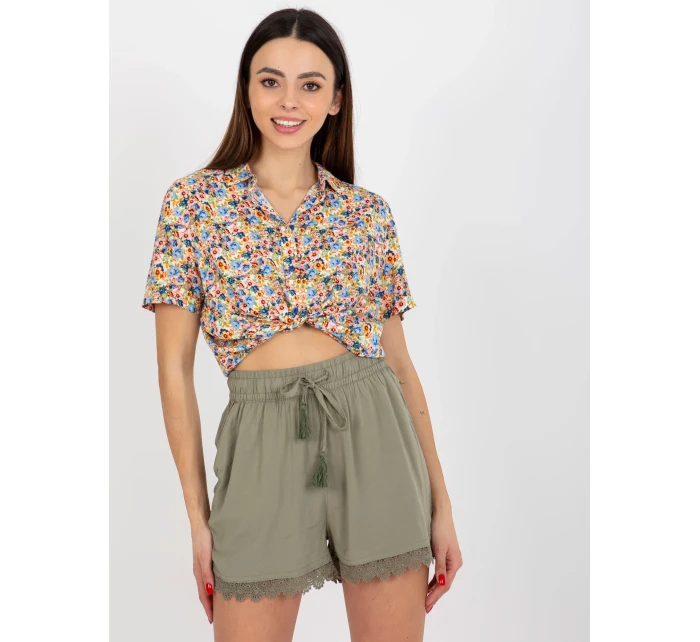 Dámske šortky D73760M62233KB khaki - FPrice