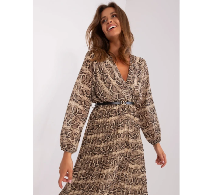 Šaty DHJ SK 10536N 5.03P čierna a béžová