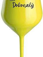 PÁN DOKONALÝ - žltý nerozbitný pohár na víno 470 ml