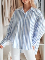 Dámské tričko oversize s prodlouženým zadním dílem v pruzích Dstreet model 21986141 - FashionStreet