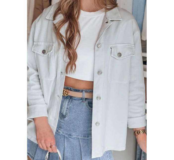 Dámská košilová bunda světle šedá Dstreet model 21987111 - FashionStreet
