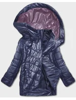 Tmavě modrá dámská bunda s asymetrickým zipem model 19401024 - S'WEST