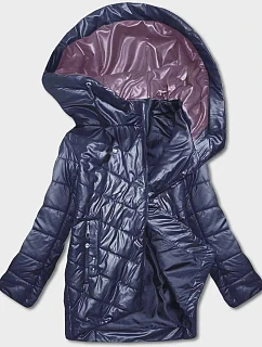 Tmavě modrá dámská bunda s asymetrickým zipem model 19401024 - S'WEST