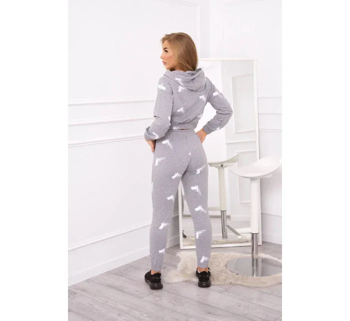 Sada s potlačou pištole šedá