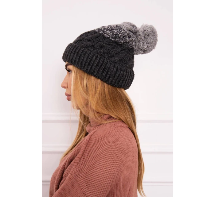 Fleecová čiapka Ilona K218 graphite+grey