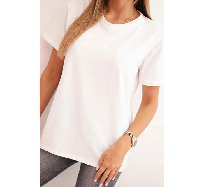 Dámská bavlněná blůza model 21308409 střihu ecru - K-Fashion Dámská bavlněná blůza model 21308409 střihu ecru - K-Fashion