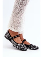 Eko Semišové Baletky S Ozdobami z Černé model 21666798 - Boto Eko Semišové Baletky S Ozdobami z Černé model 21666798 - Boto