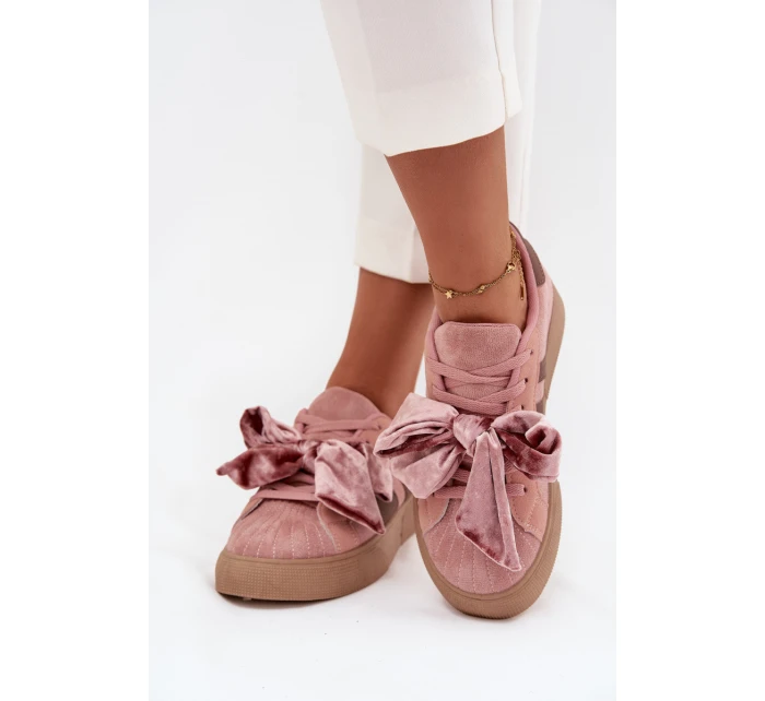 Dámské tenisky s mašlí růžové model 21710139 - Boto