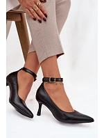 Dámske lodičky s opaskom 2752 black - Sweet Shoes