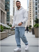 Pánska klokanka s kapucňou svetlo šedá FashionStreet BX5950