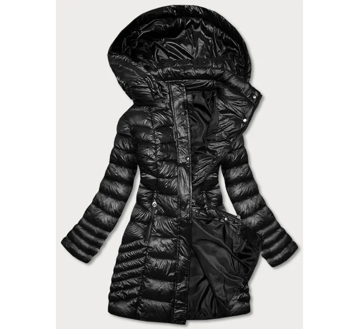 Dámska ľahká prešívaná zimná bunda čierna (z2821-1)