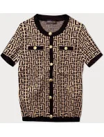 Čierna dámska pletená blúzka s krátkymi rukávmi (009) Čierna dámska pletená blúzka s krátkymi rukávmi (009)