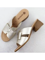 Dámske zlaté kožené žabky Remonte R8759-90 Dámske zlaté kožené žabky Remonte R8759-90