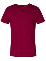 Pánské tričko X.O s výstřihem do V 40. berry model 22515228 - Promodoro