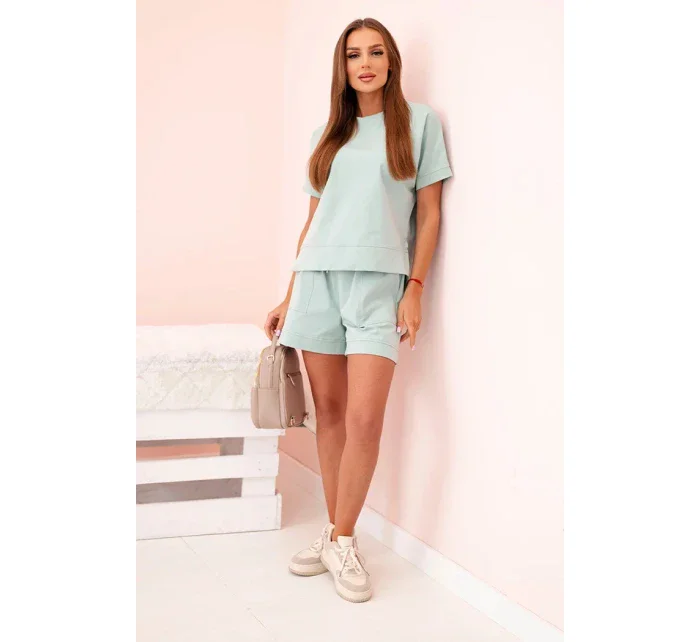 Dámska súprava punto s krátkymi rukávmi a šortkami dark mint Dámska súprava punto s krátkymi rukávmi a šortkami dark mint