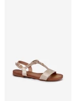 Dámské Plné Sandály S Pásky model 21698276 Zlaté - S.Barski