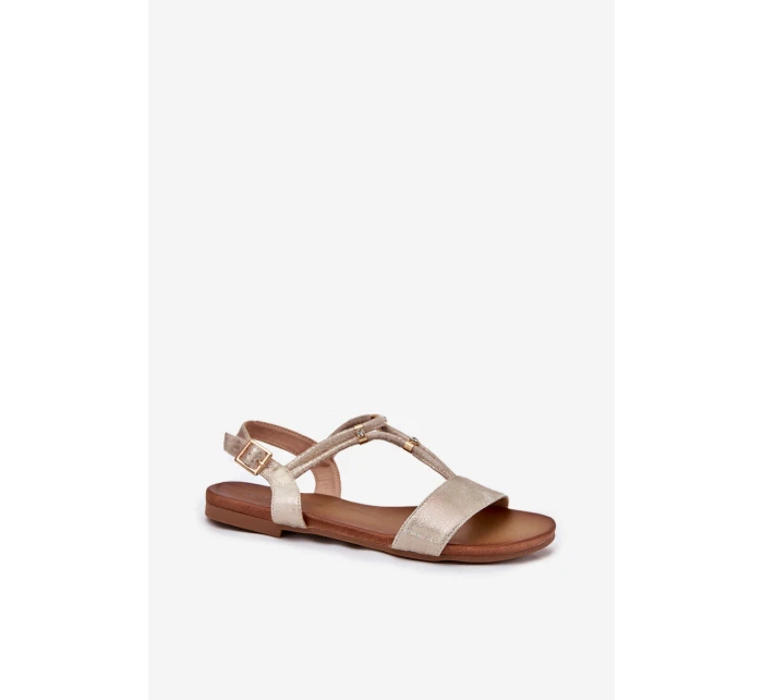 Dámské Plné Sandály S Pásky model 21698276 Zlaté - S.Barski