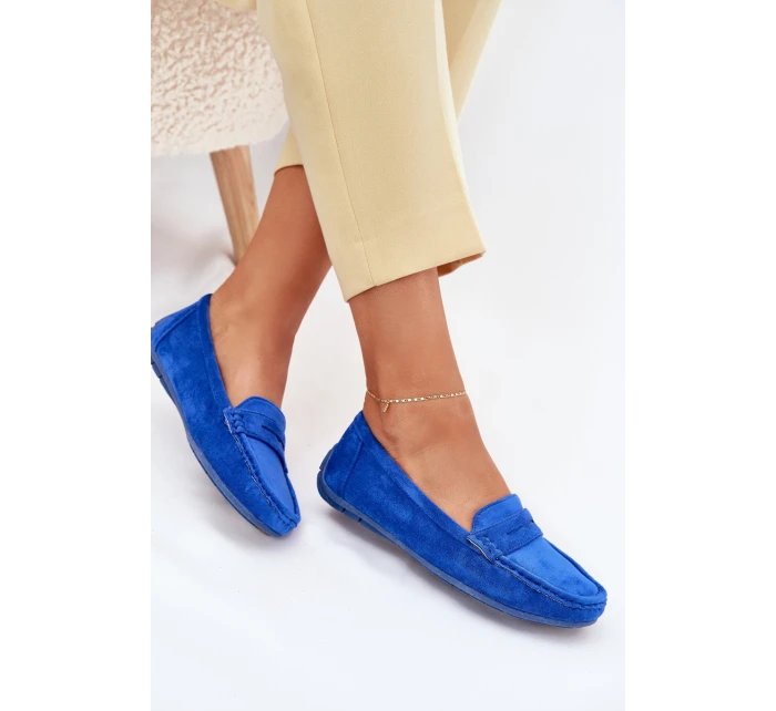 Damskie Zamszowe Mokasyny Kobaltowe Lenvie