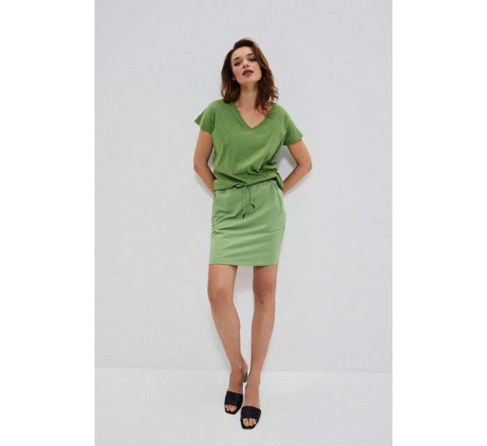 Hladká sukňa s vreckami - zelená