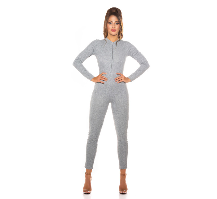 Trendy High-necked Overall with Zip
