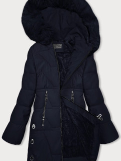 Tmavomodrá dámska zimná bunda s kožušinovou podšívkou S'west (R8166-3)