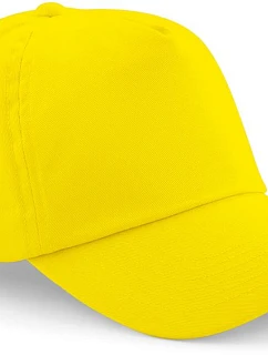 Beechfield B 10B Detská 5-panelová čiapka s kšiltom „Original“ 53.010B žltá
