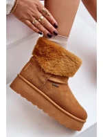 Sněhule na platformě s kožíškem Big Star model 21677558 Camel - Big Star Shoes Sněhule na platformě s kožíškem Big Star model 21677558 Camel - Big Star Shoes