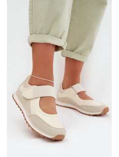 Sportovní dámské polobotky na suchý zip Béžové Aveliette