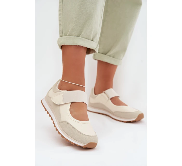 Sportovní dámské polobotky na suchý zip Béžové Aveliette