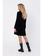 model 18863672 Šaty s výstřihem do V černé - Moe model 18863672 Šaty s výstřihem do V černé - Moe