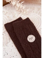 Dámske vlnené ponožky - čokoládové