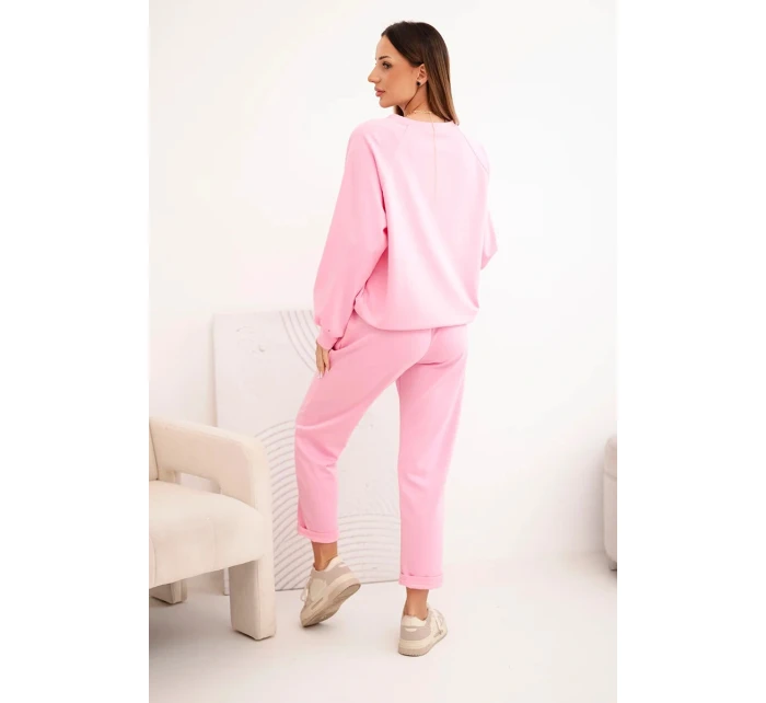 Dámska súprava z viskózy s mikinou a nohavicami svetloružová Dámska súprava z viskózy s mikinou a nohavicami svetloružová
