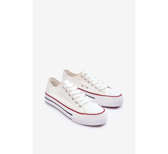 Trampki Klasyczne Niskie Na Platformie Białe Jazlyn