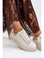 Kožené Dámské Tenisky Na Platformě Béžové model 21691425 - Goe