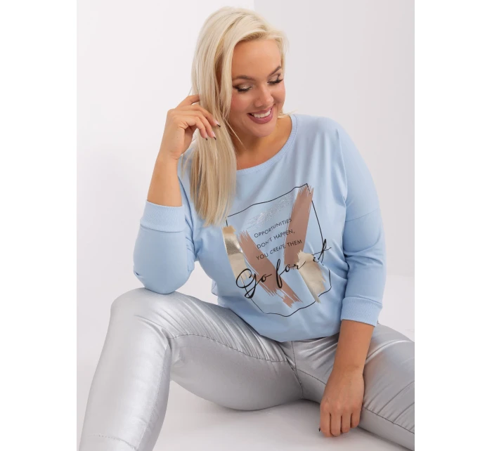 Bluzka RV BZ model 19349290 jasny niebieski - FPrice Bluzka RV BZ model 19349290 jasny niebieski - FPrice