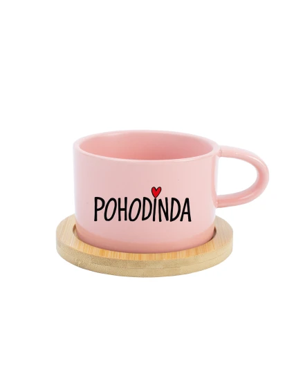 POHODINDA - růžový hrníček makronka 200 ml