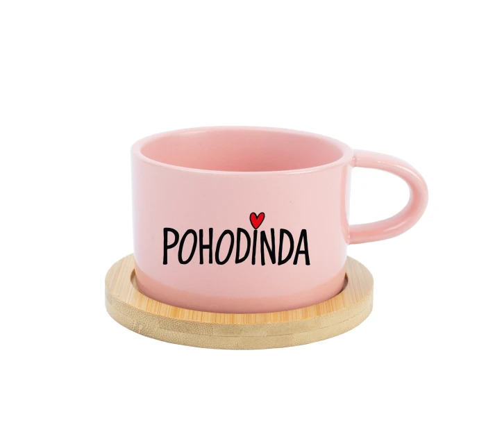 POHODINDA - růžový hrníček makronka 200 ml