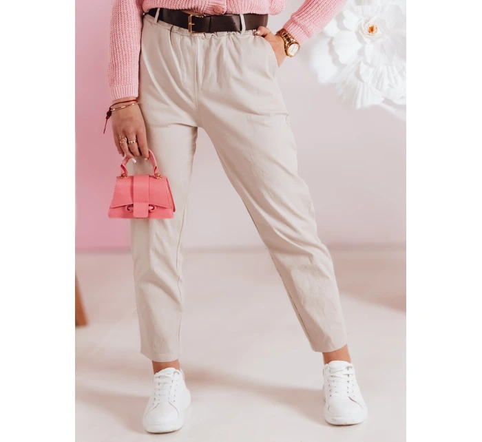 Dámske ležérne nohavice s opaskom SOFELIA moka FashionStreet UY2505