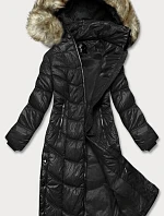 Dámska ľahká dlhá bunda čierna (H-203)